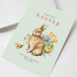 Cartes Pour Fêtes Annuelles Lapin de Pâques à l'aquarelle