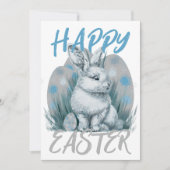 Cartes Pour Fêtes Annuelles lapin de pâques bleu (Devant)