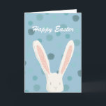 Cartes Pour Fêtes Annuelles Lapin de Pâques bleu d'aquarelle<br><div class="desc">L'aquarelle bleue pointille le lapin de Pâques</div>