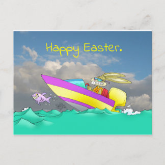 Cartes Pour Fêtes Annuelles Lapin de Pâques, dans un hors-bord.