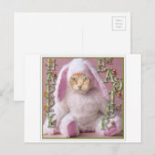 Cartes Pour Fêtes Annuelles Lapin de Pâques de chat Claude (Devant / Derrière)