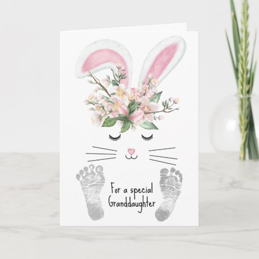 Cartes Pour Fêtes Annuelles Lapin de Pâques de la petite-fille (Devant)