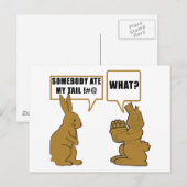 Cartes Pour Fêtes Annuelles Lapin de Pâques drôle de chocolat (Devant / Derrière)