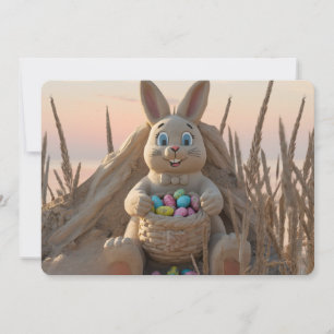 Cartes Pour Fêtes Annuelles Lapin de Pâques en sculpture de sable de l'île de