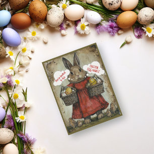 Cartes Pour Fêtes Annuelles Lapin de Pâques et chasse aux œufs de Pâques