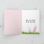 Cartes Pour Fêtes Annuelles Lapin de Pâques et papillon rose (Intérieur)