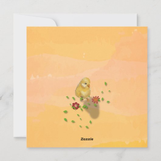 Cartes Pour Fêtes Annuelles Lapin de Pâques et poussins noir jaune (Dos)