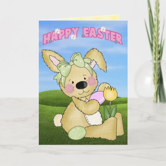 Cartes Pour Fêtes Annuelles Lapin de Pâques heureux (Devant)