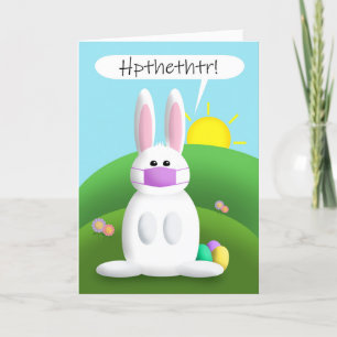 Cartes Pour Fêtes Annuelles Lapin de Pâques heureux dans un masque facial Pand