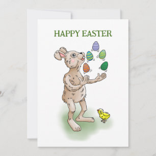 Cartes Pour Fêtes Annuelles Lapin de Pâques jongleur
