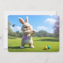 Lapin de Pâques jouant au golf dans la Lowcountry