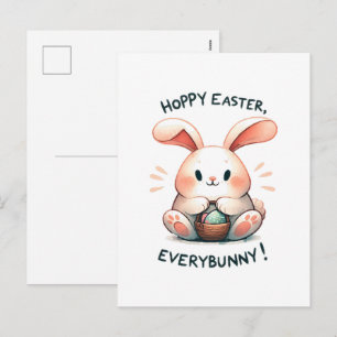 Cartes Pour Fêtes Annuelles Lapin de Pâques Joyeuses Pâques, à tout le monde !