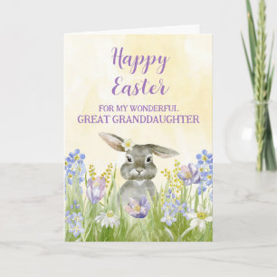 Cartes Pour Fêtes Annuelles Lapin de Pâques Joyeux Pâques Grande Petite-fille