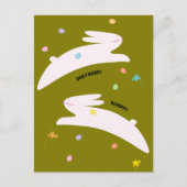 Cartes Pour Fêtes Annuelles Lapin de Pâques joyeux | Pâques minimaliste modern (Devant)