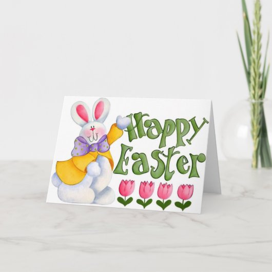 Cartes Pour Fêtes Annuelles Lapin de Pâques mignon (Devant)