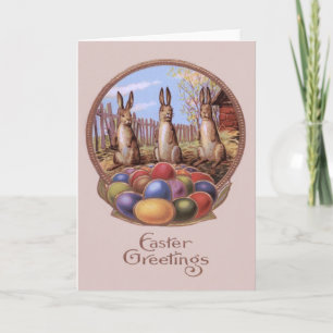 Cartes Pour Fêtes Annuelles Lapin de Pâques Œufs Colorés Ferme