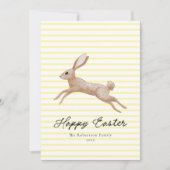 Cartes Pour Fêtes Annuelles Lapin de Pâques rayé (Devant)