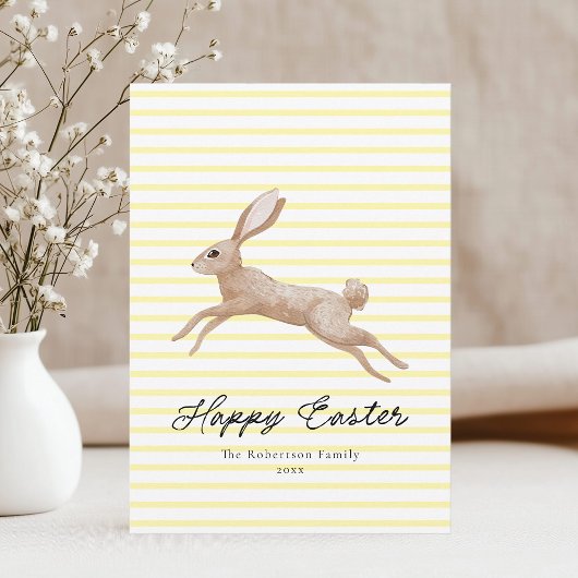Cartes Pour Fêtes Annuelles Lapin de Pâques rayé