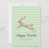 Cartes Pour Fêtes Annuelles Lapin de Pâques rayé (Devant)