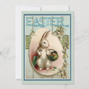 Cartes Pour Fêtes Annuelles Lapin de Pâques Rétro Vintage