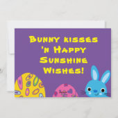 Cartes Pour Fêtes Annuelles Lapin De Pâques Rose Et Clair, Violet (Dos)