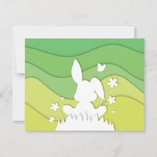 Cartes Pour Fêtes Annuelles Lapin de Pâques sur la prairie, vacances de printe