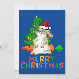 Cartes Pour Fêtes Annuelles Lapin Drôle Joyeux Noël Élégant