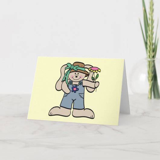 Cartes Pour Fêtes Annuelles Lapin en T-shirts et cadeaux Bonnet (Devant)