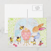 Cartes Pour Fêtes Annuelles Lapin et abeilles de Pâques (Devant / Derrière)