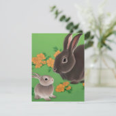 Cartes Pour Fêtes Annuelles Lapin et bébé (Debout devant)