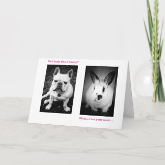 Cartes Pour Fêtes Annuelles Lapin et bouledogue français
