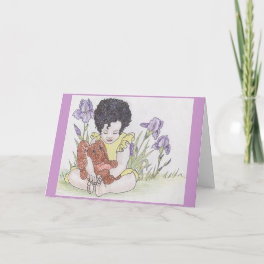 Cartes Pour Fêtes Annuelles Lapin et iris (Devant)