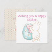 Cartes Pour Fêtes Annuelles Lapin et Oeuf de Pâques (Devant / Derrière)