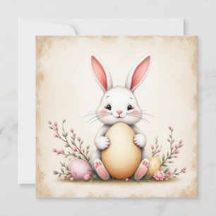 Cartes Pour Fêtes Annuelles Lapin et Oeufs rustiques de Pâques