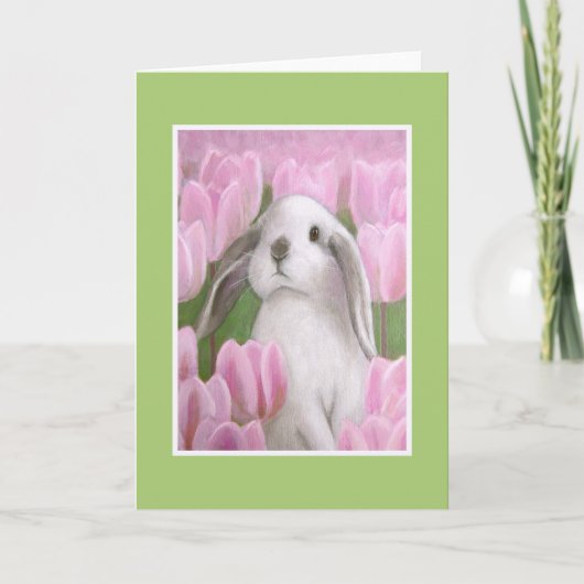 Cartes Pour Fêtes Annuelles Lapin et tulipe (Devant)