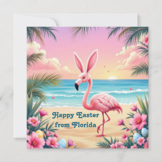 Cartes Pour Fêtes Annuelles Lapin flamant rose pour Pâques