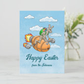 Cartes Pour Fêtes Annuelles Lapin Fusée (Debout devant)