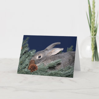 Cartes Pour Fêtes Annuelles Lapin gris en pin
