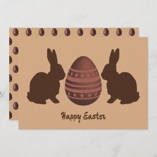 Cartes Pour Fêtes Annuelles Lapin Lapin Chocolat Joyeux Pâques