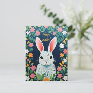 Cartes Pour Fêtes Annuelles Lapin Magique, Fleurs et Couleurs Joyeuses de la p