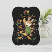 Cartes Pour Fêtes Annuelles Lapin mignon et carottes (Debout devant)