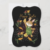 Cartes Pour Fêtes Annuelles Lapin mignon et carottes (Devant)