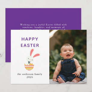 Cartes Pour Fêtes Annuelles Lapin Moderne Élégant Joyeuses Pâques Photo