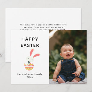 Cartes Pour Fêtes Annuelles Lapin Moderne Élégant Joyeuses Pâques Photo