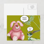 Cartes Pour Fêtes Annuelles Lapin Pâques Rose (Devant / Derrière)