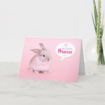 Lapin rose avec couronne - Bonne princesse d'anniv