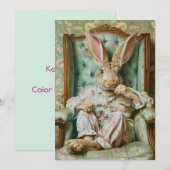 Cartes Pour Fêtes Annuelles Lapin sophistiqué  (Devant / Derrière)