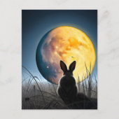Cartes Pour Fêtes Annuelles Lapin sous la lune (Devant)