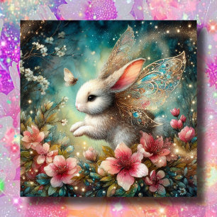 Cartes Pour Fêtes Annuelles Lapin Whimsical Joyeux Verset de la Bible Chrétien