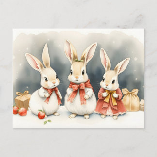 Cartes Pour Fêtes Annuelles lapins de Noël